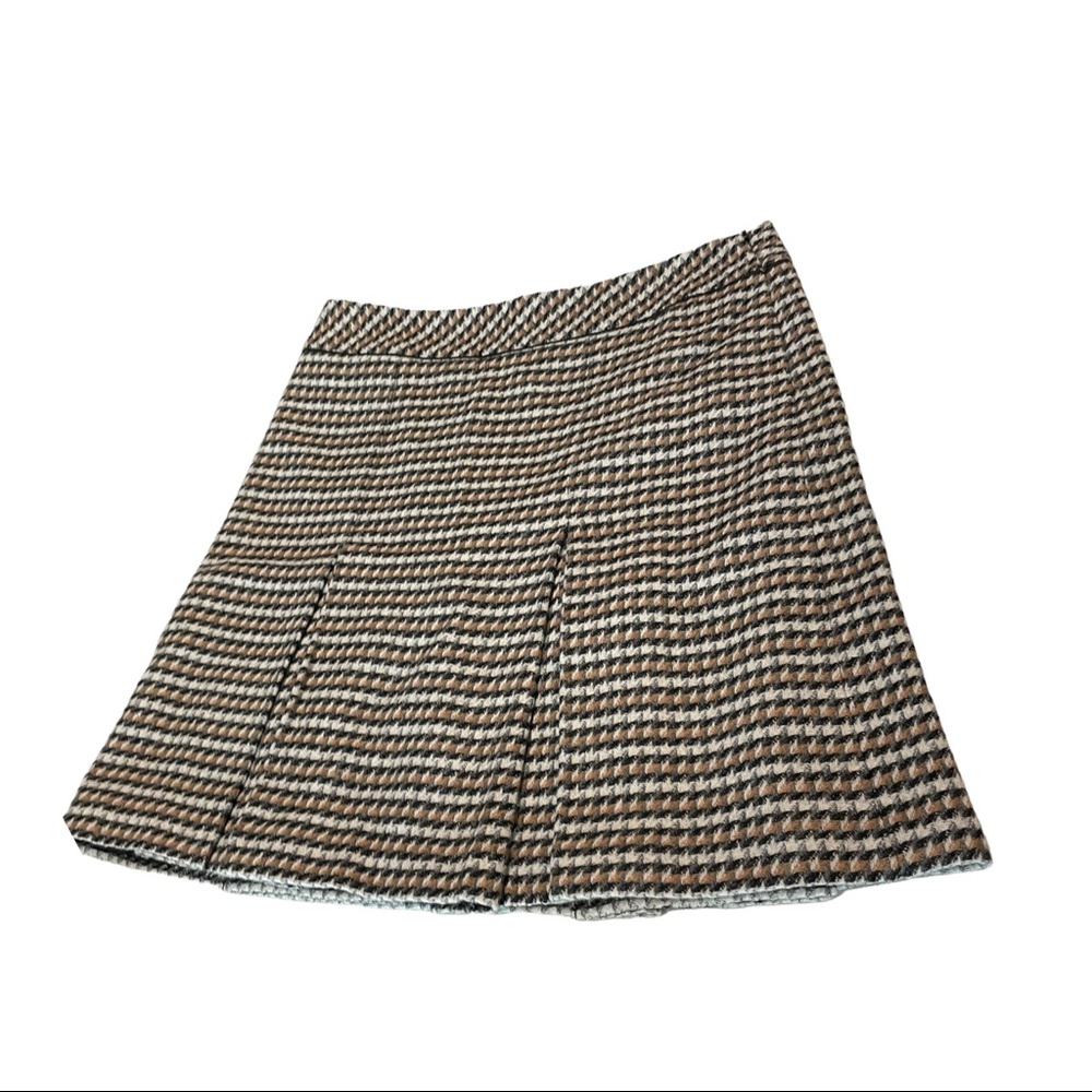 Talbots Wool Houndstooth Print A-line Skirt Size 10 NWT